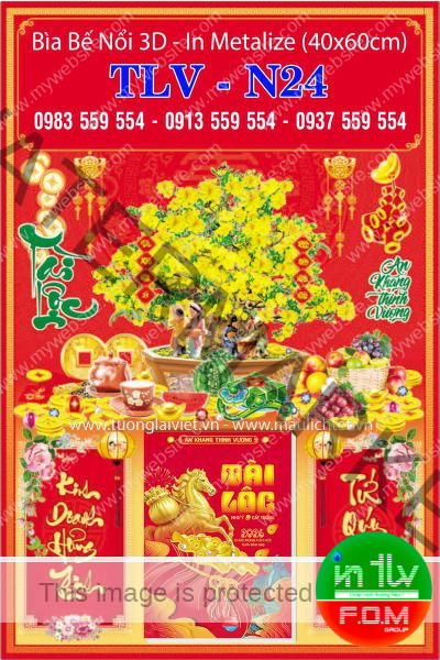 Bìa lịch bế nổi Mai Xuân