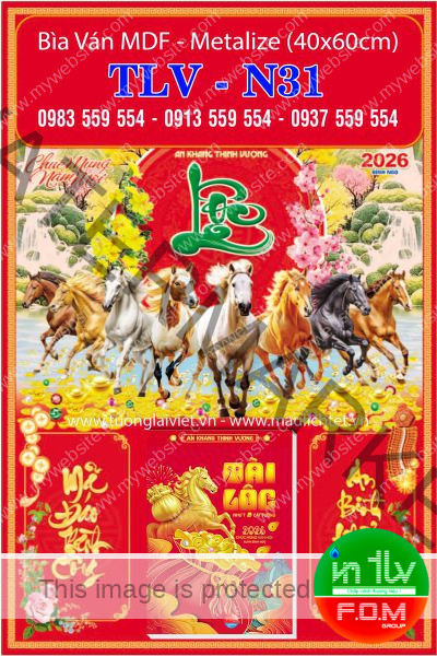 Bìa lịch gắn bloc Lộc Xuân