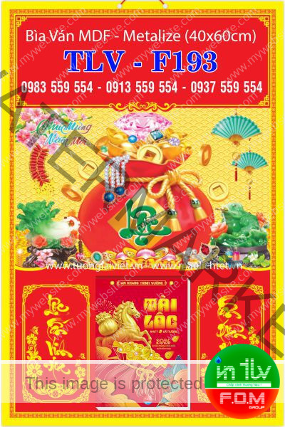 Bìa lịch gắn bloc Túi Vàng