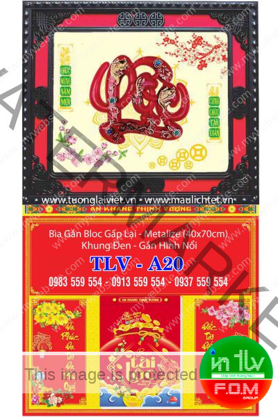 Bìa Lịch Gập Khung Nâu Chữ Lộc