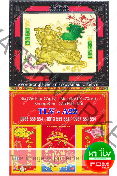 Bìa Lịch Gập Khung Nâu Phật Di Lặc