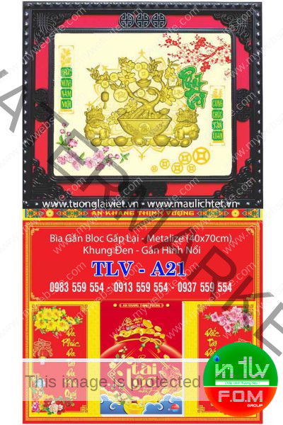 Bìa Lịch Gập Khung Nâu Phát Tài