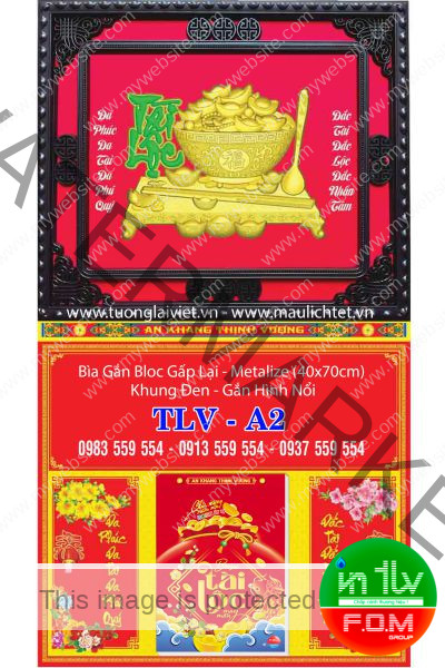 Bìa Lịch Gập Khung Nâu Tài Lộc
