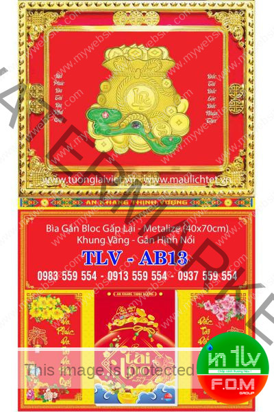 Bìa Lịch Gập Khung Vàng Lộc Túi Vàng