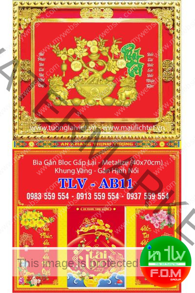 Bìa Lịch Gập Khung Vàng Phát Tài