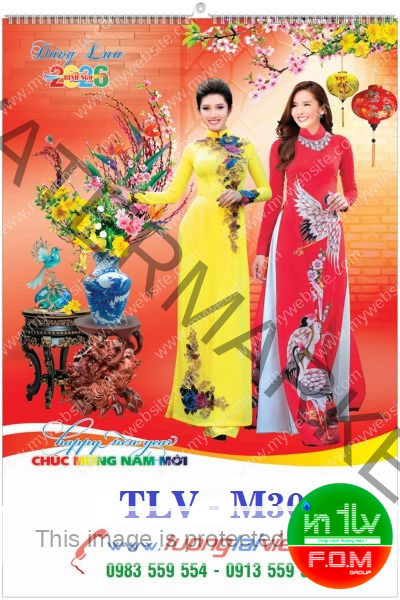 In lịch 5 tờ Áo dài