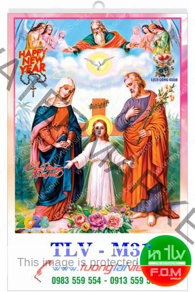 In lịch 5 tờ Lịch công giáo