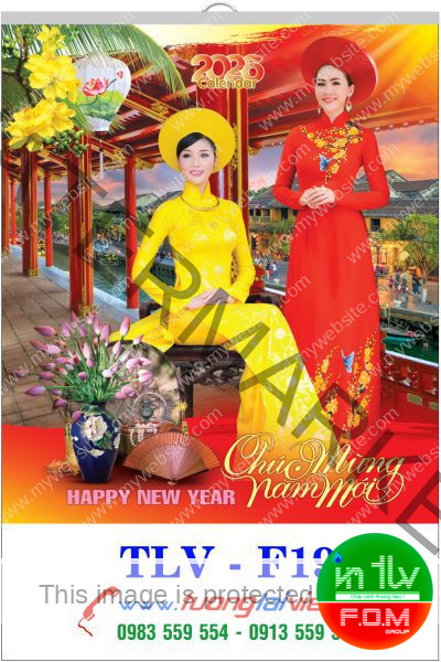 In Lịch 7 tờ Áo dài