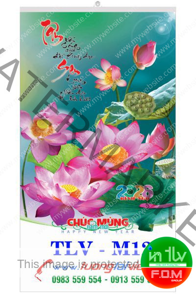 In lịch 7 tờ Hoa sen