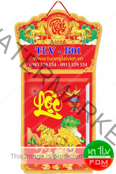 In Lịch Bloc khổ lớn 38x54 Chữ Phúc