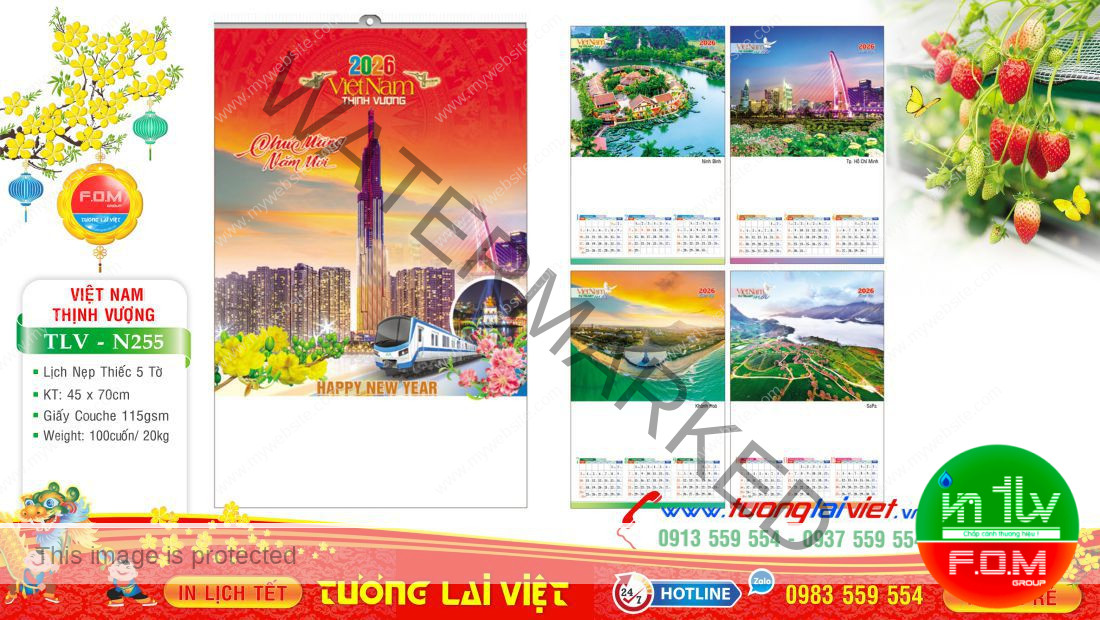 Lịch 5 tờ Cảnh đẹp