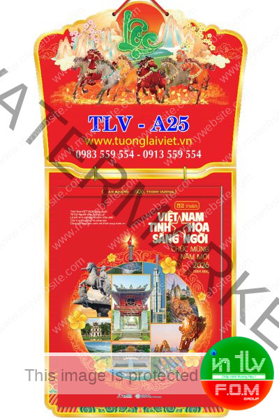 Lịch 52 Tuần Khánh Treo Chữ Nổi