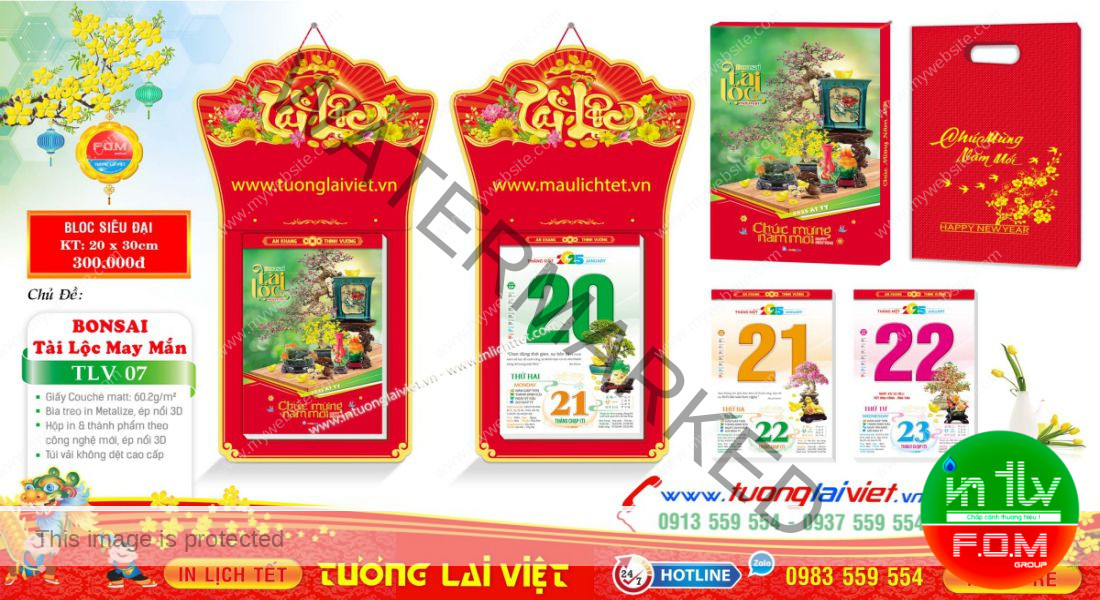 Mẫu Lịch Bloc Tài Lộc