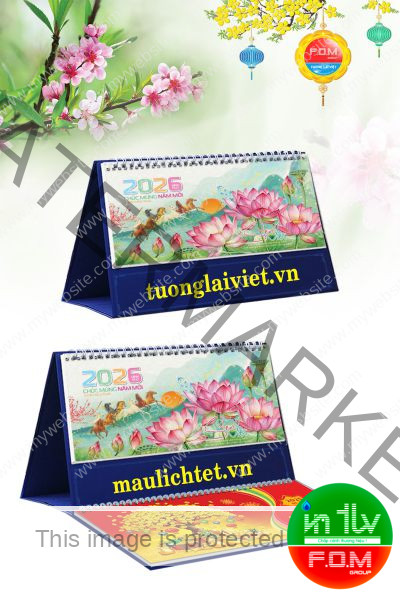 Lịch Để Bàn 13 Tờ Hoa Sen