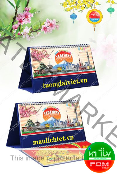 Lịch Để Bàn 13 Tờ Sắc Màu Nhật Bản