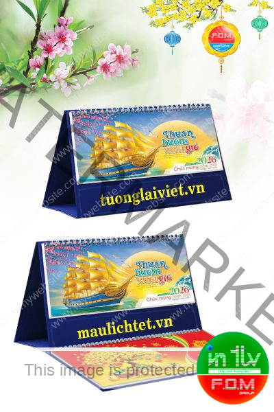 Lịch Để Bàn 13 Tờ Thuận Buồn Xuôi Gió