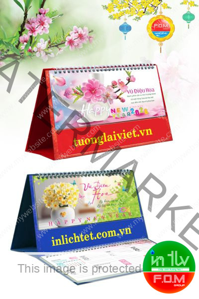 Lịch Để Bàn 15 Tờ Hoa Nghệ Thuật
