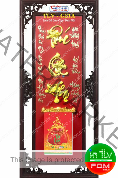 Lịch Gỗ Phúc Lộc Thọ Rồng