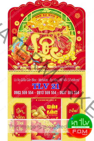 Lịch lò xo giữa bloc Chữ lộc