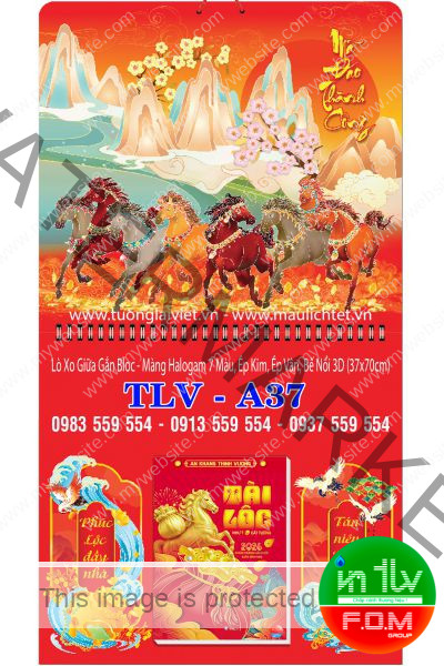 Lịch lò xo giữa bloc Lộc vàng