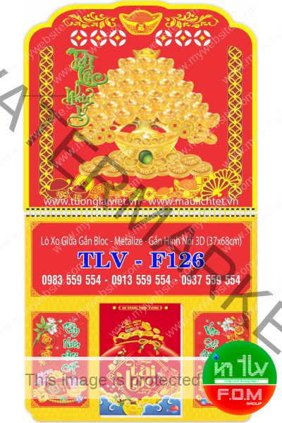 Lịch Lò Xo Giữa Dán Nổi Tài Lộc Như Ý