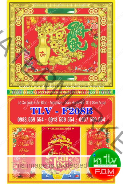 Lịch Lò Xo Giữa Dán Nổi Xuân Phát Lộc