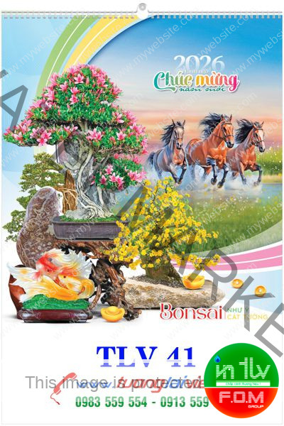 Lịch Treo Trường 7 Tờ BonSai
